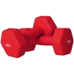 SET 2 MANUBRI ESAGONALI DA 2X4 KG IN METALLO E PLASTICA CON IMPUGNATURA ANTISCIVOLO, 19X9X9 CM, ROSSO