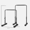 SET 2 BARRE PER DIP REGOLABILE SU 4 ALTEZZE CON MANIGLIE ANTISCIVOLO IN ACCIAIO, 70X50X80-105 CM, NERO