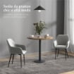 SET 2 SEDIE DA PRANZO NORDICHE IMBOTTITE CON BRACCIOLI RICURVI IN TESSUTO EFFETTO VELLUTO, 54X57X80 CM, GRIGIO SCURO