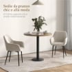 SET 2 SEDIE DA PRANZO NORDICHE IMBOTTITE CON BRACCIOLI RICURVI IN TESSUTO EFFETTO VELLUTO, 54X57X80 CM, CREMA