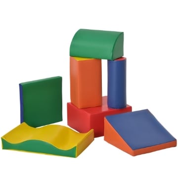 SET 7 BLOCCHI DI COSTRUZIONI MORBIDE PER BAMBINI DA 1-3 ANNI PER CASA E SCUOLA, MULTICOLORE