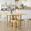 SET 4 SGABELLI IMPILABILI ROTONDI E MODERNI PER CUCINA E BAR IN LEGNO, Ï40X54CM, COLORE LEGNO