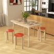 SET 4 SGABELLI IMPILABILI ROTONDI E MODERNI PER CUCINA E BAR IN LEGNO, Ï40X54CM, ROSSO E LEGNO