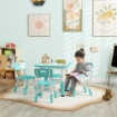 SET TAVOLO E SEDIE PER BAMBINI 5PZ CON 4 SEDIE REGOLABILI 32X36X52.5-56 CM E TAVOLO 60X60X46-58 CM, VERDE