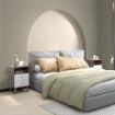 SET DI 2 COMODINI MODERNI PER CAMERA DA LETTO CON 2 CASSETTI E VANO APERTO, 40X34X64CM, GRIGIO