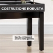 SGABELLO PER PIANOFORTE CON ALTEZZA REGOLABILE E CONTENITORE IN LEGNO E FINTA PELLE, 63X35X46-56CM, NERO