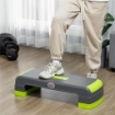 STEP FITNESS PER AEROBICA REGOLABILE SU 3 ALTEZZE 10-15-20 CM IN PLASTICA, VERDE E GRIGIO