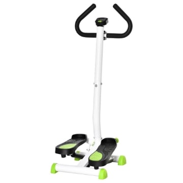 STEPPER CON MANUBRIO, MONITOR LCD E PEDALI ANTISCIVOLO, 55X44X108ACM, BIANCO E VERDE