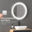 SPECCHIO BAGNO ROTONDO CON LUCE LED REGOLABILE E FUNZIONE ANTI APPANNAMENTO, 150CM