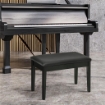 SGABELLO PER PIANOFORTE CON VANO CONTENITORE IN LEGNO E FINTA PELLE PU, 75X35X49CM, NERO