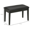 SGABELLO PER PIANOFORTE CON VANO CONTENITORE IN LEGNO E FINTA PELLE PU, 75X35X49CM, NERO