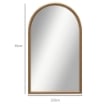 SPECCHIO DA PARETE AD ARCO 110X65CM CON CORNICE IN LEGNO PER CAMERA E INGRESSO, MARRONE SCURO