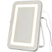 SPECCHIO TRUCCO CON LUCI REGOLABILI A 3 COLORI, PRESA USB E SPECCHIETTO INGRANDITORE 10X, 31X41.5X3CM, BIANCO