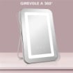 SPECCHIO TRUCCO CON LUCI REGOLABILI A 3 COLORI, PRESA USB E SPECCHIETTO INGRANDITORE 10X, 31X41.5X3CM, BIANCO