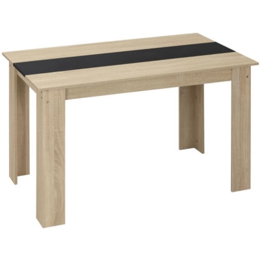 TAVOLO DA PRANZO MODERNO IN LEGNO PER 4-6 PERSONE, 120X69X75CM, COLORE NERO E LEGNO