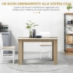 TAVOLO DA PRANZO MODERNO IN LEGNO PER 4-6 PERSONE, 120X69X75CM, COLORE NERO E LEGNO