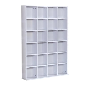 MOBILE LIBRERIA IN LEGNO 24 SCOMPARTI 130.5 X 89 X 20 CM BIANCO