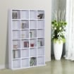 MOBILE LIBRERIA IN LEGNO 24 SCOMPARTI 130.5 X 89 X 20 CM BIANCO