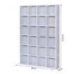 MOBILE LIBRERIA IN LEGNO 24 SCOMPARTI 130.5 X 89 X 20 CM BIANCO