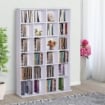 MOBILE LIBRERIA IN LEGNO 24 SCOMPARTI 130.5 X 89 X 20 CM BIANCO