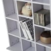 MOBILE LIBRERIA IN LEGNO 24 SCOMPARTI 130.5 X 89 X 20 CM BIANCO