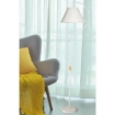 LAMPADA DA TERRA A STELO GEOMETRICO CON PARALUME TESSUTO BIANCO 158H CM 