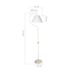 LAMPADA DA TERRA A STELO GEOMETRICO CON PARALUME TESSUTO BIANCO 158H CM 