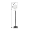 LAMPADA DA TERRA A STELO YUMAK COLORE GRIGIO E PARALUME IN TRSSUTO BIANCO TONDO 160H CM