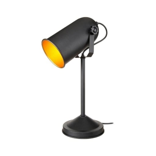 LAMPADA DA TAVOLO DIREZIONABILE TOKYO IN METALLO COLORE NERO CON PARALUME ORIENTABILE 42H CM