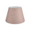 LAMPADA DA TAVOLO CON PARALUME IN TESSUTO BEIGE E BASE BIANCA 22,5H CM