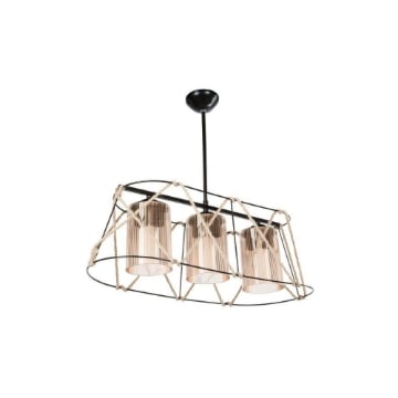 LAMPADA A SOSPENSIONE GEZEGEN  IN METALLO CORDA E VETRO OTTICO CON 3 LUCI DIFFUSORI IN TECNOPOLIMERO FUMÉ 60H CM