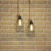 LAMPADA A SOSPENSIONE HALAT IN METALLO NERO E CORDA HALAT DI IUTA 90H CM
