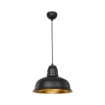 LAMPADA A SOSPENSIONE KUMBET IN METALLO NERO CON INTERNO COLOR ORO 93H CM 