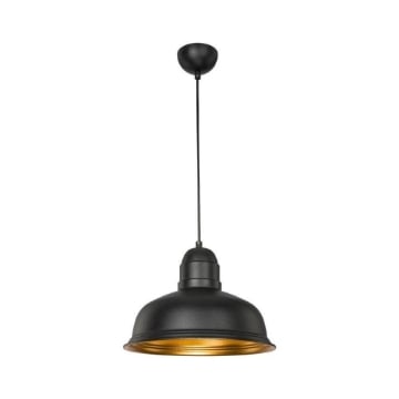 LAMPADA A SOSPENSIONE KUMBET IN METALLO NERO CON INTERNO COLOR ORO 93H CM 