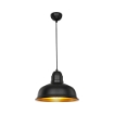 LAMPADA A SOSPENSIONE KUMBET IN METALLO NERO CON INTERNO COLOR ORO 93H CM 