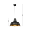LAMPADA A SOSPENSIONE KUMBET IN METALLO NERO CON INTERNO COLOR ORO 93H CM 