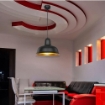 LAMPADA A SOSPENSIONE KUMBET IN METALLO NERO CON INTERNO COLOR ORO 93H CM 