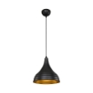 LAMPADA A SOSPENSIONE LEDA IN METALLO NERO A FORMA CONICA INTERNO IN ORO 100H CM