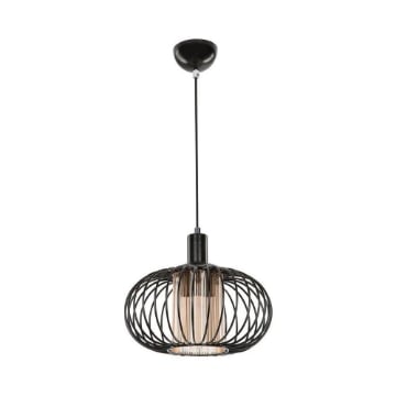 LAMPADA A SOSPENSIONE MODELLO TERLA CON STRUTTURA IN METALLO E DIFFUSORE TECNOPOLIMERO IN VETRO 94H CM