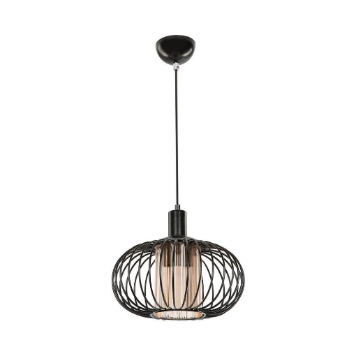 LAMPADA A SOSPENSIONE MODELLO TERLA CON STRUTTURA IN METALLO E DIFFUSORE TECNOPOLIMERO IN VETRO 94H CM
