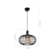 LAMPADA A SOSPENSIONE MODELLO TERLA CON STRUTTURA IN METALLO E DIFFUSORE TECNOPOLIMERO IN VETRO 94H CM