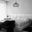 LAMPADA A SOSPENSIONE MODELLO TERLA CON STRUTTURA IN METALLO E DIFFUSORE TECNOPOLIMERO IN VETRO 94H CM