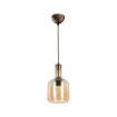 LAMPADA A SOSPENSIONE BOSTON CON DIFFUSORE IN VETRO COLOR FUME' MIELE STEUTTURA BROWN 70H CM