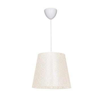 LAMPADA A SOSPENSIONE CONIC IN TESSUTO BEIGE SPECIALE OLANDERE RIVESTITO A FORMA CONICA 78H CM