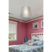 LAMPADA A SOSPENSIONE CONIC IN TESSUTO BEIGE SPECIALE OLANDERE RIVESTITO A FORMA CONICA 78H CM