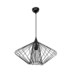 LAMPADA A SOSPENSIONE ARONA FILO METALLICO NERO FORMA GEOMETRICA A LASER VERNICIATURA ELETTROSTATICA 75H CM