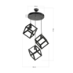 LAMPADA A SOSPENSIONE AGATHA 3 CUBI DI DIVERSE ALTEZZE COLORE NERO IN METALLO 3 LUCI 90H CM