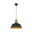 LAMPADA A SOSPENSIONE RENA IN METALLO NERO CON INTERNO ORO MODERNA 87H CM
