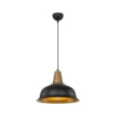 LAMPADA A SOSPENSIONE RENA IN METALLO NERO CON INTERNO ORO MODERNA 87H CM