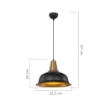 LAMPADA A SOSPENSIONE RENA IN METALLO NERO CON INTERNO ORO MODERNA 87H CM